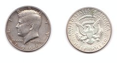 USA - 50 Cents ( Half Dollar ) 1968 - D - silver - XF