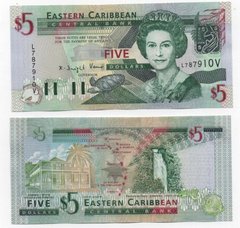 Eastern Caribbean St. / St. Vincent - 5 Dollars 2003 - Letter V - Pick 42v - UNC