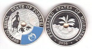 Fantasy - State of Pohnpei ( Micronesia ) - 3 Dollars 2016 - aUNC / UNC