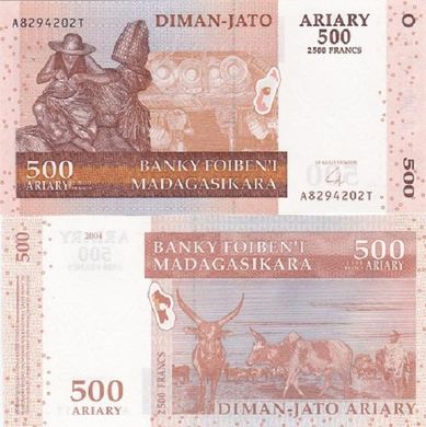 Madagascar - 500 Ariary  2008 ( 2004 ) - paper - UNC