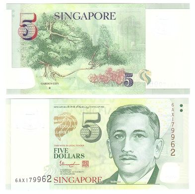 Сингапур - 5 Dollars 2021 - Pick 47 - UNC
