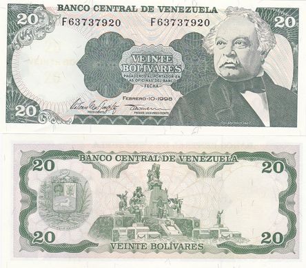 Venezuela - 20 Bolivares 1998 - P. 63f - UNC