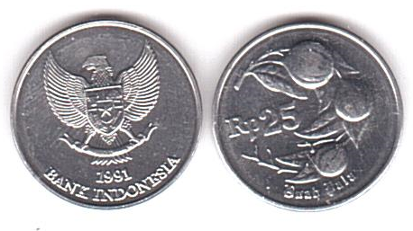 Индонезия - 25 Rupiah 1991 - UNC