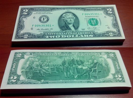 USA - 100 pcs x 2 Dollars 2013 - serie F - Replacement - Bundle - UNC