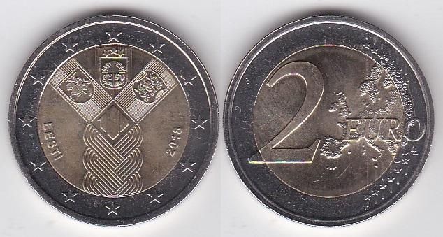 Estonia - 2 Euro 2018 - 100th Anniversary &ndash; The Baltic States - UNC