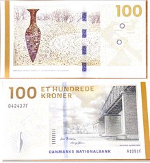 Дания - 100 Kroner 2009 - Pick 66a(1) - Bernstein and Sørensen - UNC