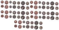 Остров Мэн - 5 шт х набор 7 монет 1 2 5 10 20 50 Pence 1 Pound 2009 - UNC