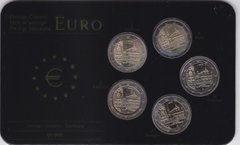 Германия - набор 5 монет x 2 Euro 2013 - Монастир Маульбронн - в футлярі - UNC