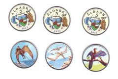 Fantasy - Aldabra - set 3 coins x 3 Rupees 2023 - Dinosaurs - UNC