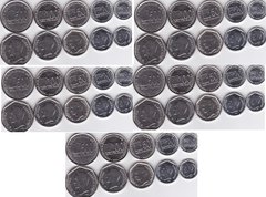 Венесуела - 5 шт х набір 5 монет 10 20 50 100 500 Bolivares 2002 - 2004 - UNC
