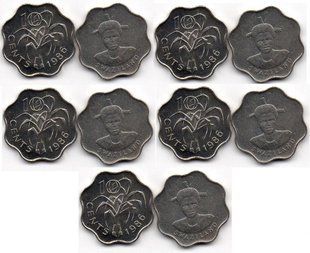 Свазіленд - 5 шт х 10 Cents 1986 - UNC
