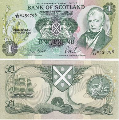 Шотландія - 1 Pound 1988 - Bank of Scotland - UNC