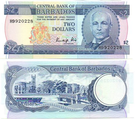 Барбадос - 2 Dollars 1986 - UNC