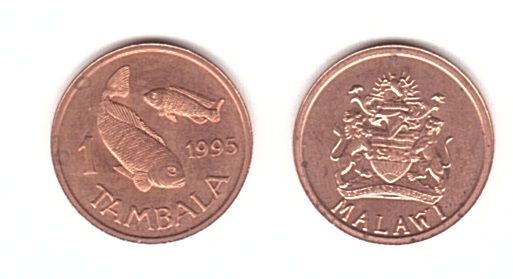 Малаві - 1 Tambala 1995 - с точками - aUNC