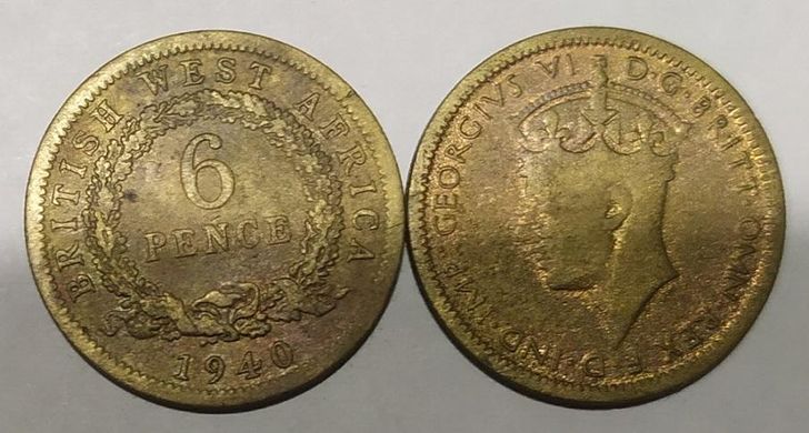 Британская Западная Африка - 6 Pence 1940 - VF