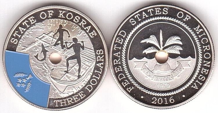 Fantasy - State of Kosrae ( Micronesia ) - 3 Dollars 2016 - aUNC / UNC