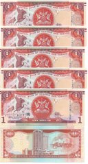 Trinidad and Tobago - 5 pcs x 1 Dollar 2006 / 2017 - Pick 46A(2) - UNC