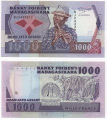 Madagascar - 1000 Ariary Francs 1988 - 1993 - Pick 72b - aUNC