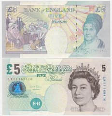 Великобритания / Англия - 5 Pounds 2002 - P. 391d - signature: C. Salmon Queen Elizabeth ll - XF