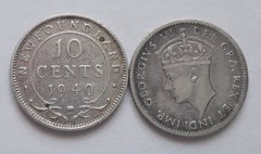 Ньюфаундленд - 10 Cents 1940 - серебро - VF