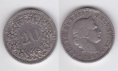Швейцария - 20 Rappen 1883 - VF