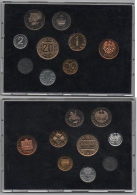Austria - set 8 coins 2 5 10 50 Groshen 1 5 10 20 Shilling + 1 token 1980 - in a box - Proof