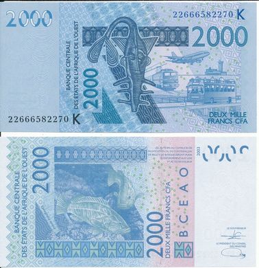Західна Африка / Сенегал - 2000 Francs 2022 - letter K - UNC