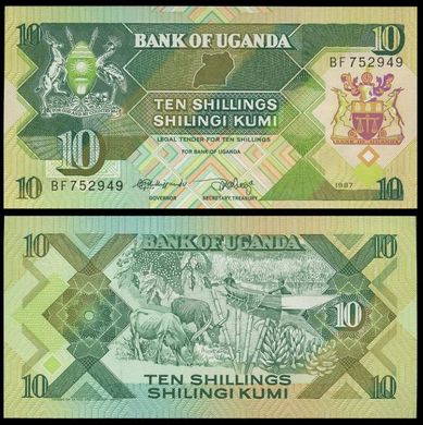 Uganda - 10 Shillings 1987 - Pick 28 - UNC