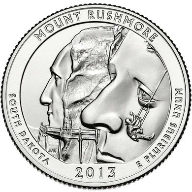 USA - 25 Cents 2013 - D - 20th Park, Mount Rushmore, South Dakota - UNC