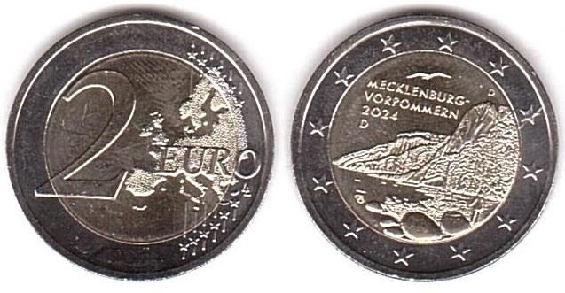Німеччина - 2 Euro 2024 - D - Мекленбург - Передня Померанія - UNC
