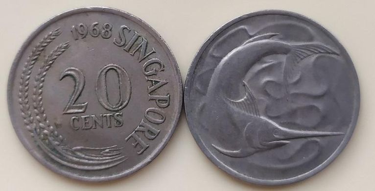 Сингапур - 20 Cents 1968 - VF