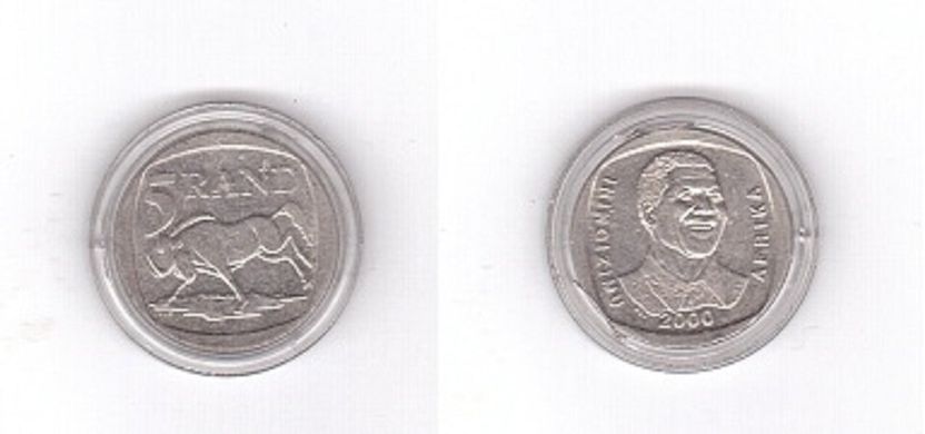 South Africa - 5 Rand 2000 - Nelson Mandela - in a capsule - aUNC / UNC