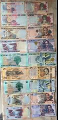 Сьерра-Леоне - набор 9 банкноты 1000 2000 5000 10000 1 2 5 10 20 Leones 2020 - 2022 - aUNC