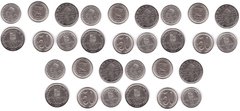 Венесуэла - 5 шт х набор 3 монеты 10 50 100 Bolivares 2009 - 2016 - UNC