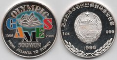 Корея Северная - 500 Won 1996 - Olympic Games - срiбло 0.925 - aUNC / XF