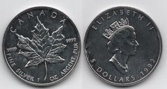 Canada - 5 Dollars 1992 - Maple leaf - Silver - XF+