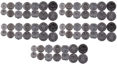 Бангладеш - 5 шт х набор 7 монет 1 5 10 25 Poisha 1 2 5 Taka 1974 - 2013 - UNC