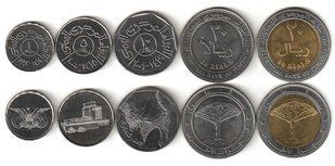 Йемен - набор 5 монет 1 5 10 20 20 Rials 1993 - 2009 - UNC