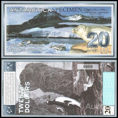 Антарктика - 20 Dollars 2001 UNC SPECIMEN