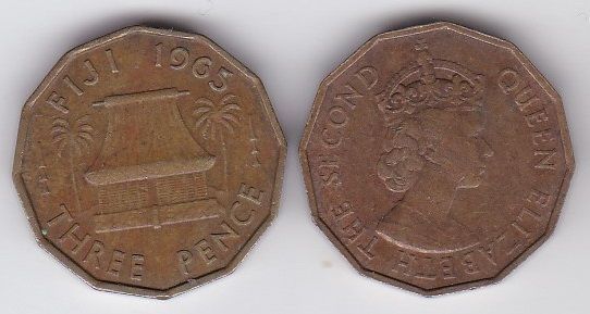 Фіджі - 5 шт х 3 Pence 1965 - VF