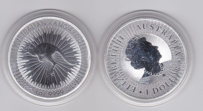 Австралия - 1 Dollar 2022 - Австралийский кенгуру - серебро - в капсуле - UNC-