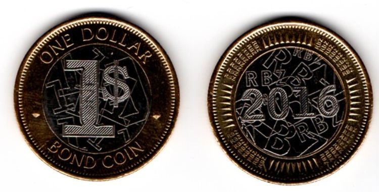 Зимбабве - 1 Dollar Bond Coin 2016 - UNC