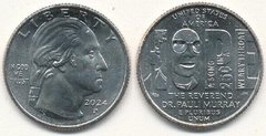 США - 1/4 Dollar 2024 - P - Quarter 25 Cents - Паули Мюррей - Американские женщины - UNC