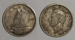 Canada - 10 Cents 1945 - silver - F