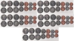 Соломоновы Острова / Соломоны - 5 шт x набор 7 монет 1 2 5 10 20 50 Cents 1 Dollar 1996 - 2008 - UNC