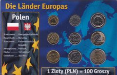 Польща - набір 9 монет 1 2 5 10 20 50 Groszy 1 2 5 Zlotych 2018 - в картонці - UNC