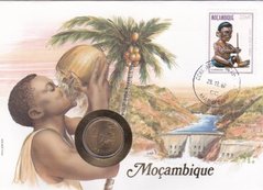 Mozambique - 1 Metical 1982 - in an envelope with a stamp - aUNC / XF
