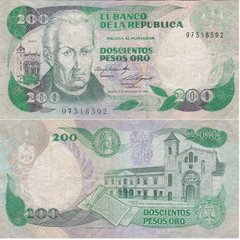 Колумбія - 200 Pesos Oro 1984 - P. 429b - serie 97318392 - VF