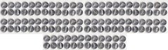 Остров Пасхи - 5 шт x набор 12 монет x 1 Peso 2021 ( 2022 ) - Статуи Моаи - Алюминий - ( Weight - 0,72 grams, Diameter - 14 mm ) - UNC