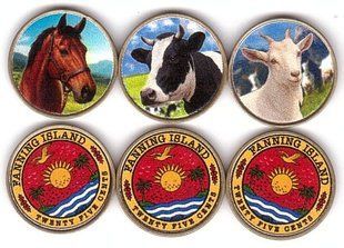 Fantasy / Fanning Island - набір 3 монети x 25 Cents 2025 - Кінь Корова Коза - UNC